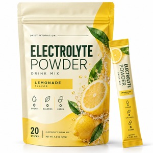OEM ODM Etiqueta Privada Personalizada, Mezcla de Bebida en Polvo con Electrolitos, Sin Azúcar, 20 Sobres, Limonada, Suplemento Deportivo - Product Image 1
