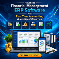 Software ERP de Gestión Financiera Avanzada, Contabilidad en Tiempo Real, Informes Inteligentes, Versión Internet, Compatible con MAC, Stock Disponible
