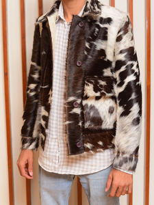 Custom Premium Genuine Leather Jacket for Men with Real Cowhide Fur Trim, Stylish, Warm, and Perfect for Winter Fashion - Product Image 4