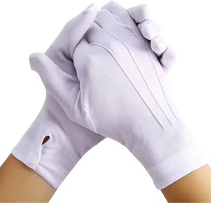 Guantes Formales de Trabajo 100% Algodón, Térmicos, con Rayas, Pantalla Táctil, Ecológicos, con Cierre a Presión, para Ceremonias de Boda, Funerales y Uso Diario - Product Image 2