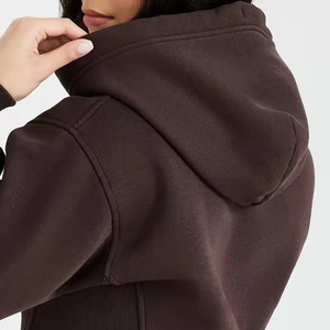 Sudadera con Capucha Corta para Mujer, Diseño Personalizado Oversize, Ajuste Regular, con Logotipo Frontal Personalizado, para Invierno - Product Image 6