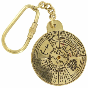 Porte-clés en laiton avec calendrier 50 ans, porte-clés calendrier vintage, porte-clés calendrier de poche portable en métal pour la quête des dates au quotidien - Product Image 2