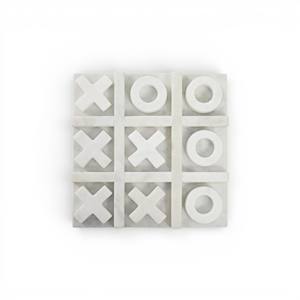 Tablero de Tic Tac Toe de Mármol de Lujo, Elegante Juego de Estrategia de Piedra para Decoración del Hogar y Exhibición en Mesa - Product Image 1