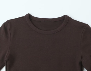 Camiseta de Verano 2026 para Mujer, Cuello Redondo, Manga Corta, Lisa, Transpirable, Ligera, de Algodón Suave, Estilo Minimalista - Product Image 4