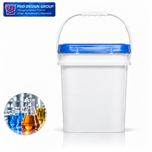 15L Heavy Duty Square Plastic Pail with Lid for Industrial Chemical Storage Packaging <b>Container</b> - Product Image 1