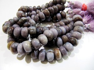 Perles d'agate naturelle lisse de couleur gris-violet, forme ronde, 11-12 mm - Product Image 5