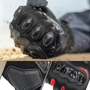 Gants de moto en cuir pour l'extérieur, gants de motard durables, équipement de protection pour les mains, gants Alpha Racing imperméables et complets - Product Image 4