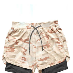 OEM Service Wholesale Custom Design Men Double <b>Layer</b> Shorts Solid Casual <b>Mid</b> New Arrival Private Label High Quality - Product Image 1