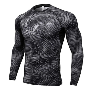 Chemise de sport à manches longues pour homme, bleue, à séchage rapide, en polyester, manches longues, pour le sport - Product Image 5