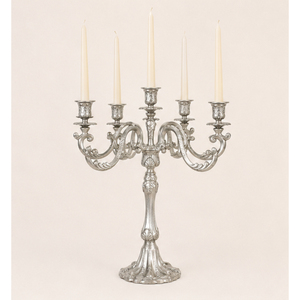 5 Arm Silver Metal Candelabra <b>Tall</b> Candlestick Holder For Wedding <b>Table</b> Centerpiece Elegant Baroque Style Wholesale Hotel Event - Product Image 5