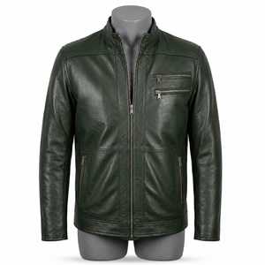 Chaqueta Vintage con Capucha y Cierre Frontal de Cuero Sintético para Hombre - Product Image 1