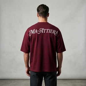 Camiseta Oversize Borgoña para Hombre, Camisetas para Hombre, Proveedor Mayorista, Precio Bajo - Product Image 2
