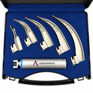 Kit de Laringoscopio de Fibra Óptica Premium con Hoja Miller para Acceso a las Vías Respiratorias, Intubación Endotraqueal, Examen ORL, Reutilizable, Quirúrgico - Product Image 1