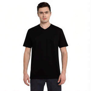 T-shirt décontracté à col rond et manches courtes pour garçons, 100 % coton, personnalisable, coupe classique, prix bas, vente en gros - Product Image 2