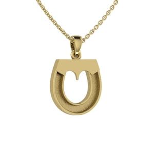 Colgante de Plata 925 de Alta Calidad con Diseño de Herradura y Engaste de Bisel, para Resina y Cabello de Caballo, Fornituras de Joyería para Recuerdos - Product Image 1