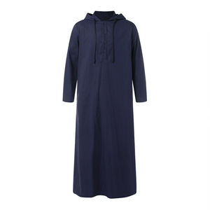 Túnica Blanca de Algodón Dubai para Hombre, Manga Larga, Cuello Alto, Bordada, Jubba Islámica, Vestido Maxi, Túnica Árabe Modesta 2026 - Product Image 6