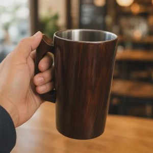 Handmade Natural Wooden Mug Eco Friendly Drinking Cup - Product Image 3
