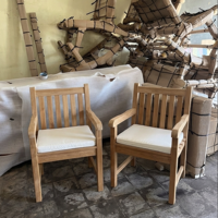 Chaises de salle à manger en teck pour extérieur, vente en gros directe d'usine, chaises de restaurant commerciales robustes, mobilier de jardin de luxe