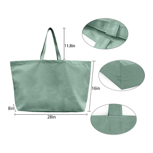 กระเป๋าผ้าแคนวาสคุณภาพสูง ขนาดใหญ่ สะพายไหล่ สำหรับช้อปปิ้งและเดินทาง - Product Image 6