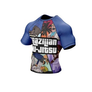 Meilleures ventes Rashguard de compression unisexe, taille personnalisée, confortable, respirant, séchage rapide, fabriqué au Pakistan, pour BJJ MMA - Product Image 2