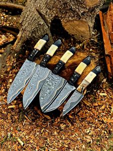 Juego de Cuchillos de Cocina Premium de 5 Piezas con Patrón Damasco, Cuchillos de Chef Profesionales Hechos a Mano, Mango Personalizado, Venta al por Mayor - Product Image 4