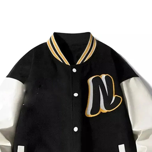 Chaquetas de Béisbol de Invierno con Logotipo Personalizado al por Mayor para Hombre, Chaquetas Bordadas con Logotipo Estilo Universitario, Ropa de Hombre de Moda, Estilo Vintage con Parches - Product Image 2