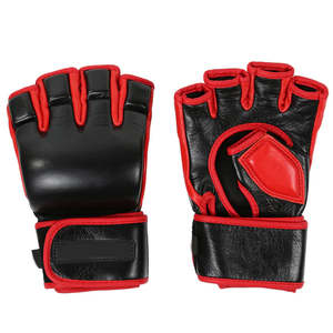 ผู้ผลิตที่ดีที่สุด บริการ OEM ถุงมือฝึกซ้อม MMA สีแดงดำ วัสดุสัมผัสนุ่ม ผลิตในปากีสถาน ถุงมือชกมวยสีแดงดำ - Product Image 1