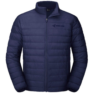 Daizen Star Men's Black Puffer Jacket Stand Collar Zipper Closure Windproof Winter Casual Solid Color Front Logo Regular Fit - Product Image 4
