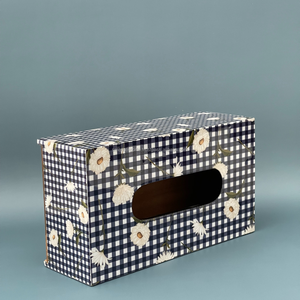 Wooden Tissue Box Napkin Holder Floral Printed Facial Tissue Dispenser Decorative <b>Table</b> Organizer for Home Office - Product Image 3