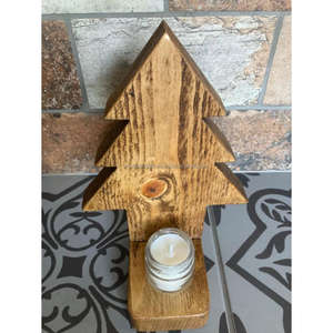 XMAS Tree Design Decorative Christmas Candle Holder Wooden <b>Desktop</b> Display Garden Church Decorative Elegant Wooden Candle <b>Stand</b> - Product Image 1