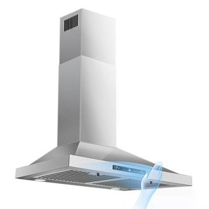 Cappa da cucina a parete da 24 pollici, con o senza condotto, 450 CFM, in acciaio inossidabile, con controlli touch a rilevamento gestuale - Product Image 1