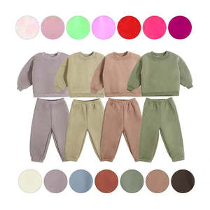 Ensemble de survêtement premium pour enfants 2026 – Sweat-shirt et pantalon de jogging en polaire douce rose, menthe et lavande pour tout-petits garçons et filles HD - Product Image 3