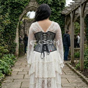 Corsé de brocado con varillas de acero, estilo underbust, novedad de moda para fiestas y eventos. - Product Image 4