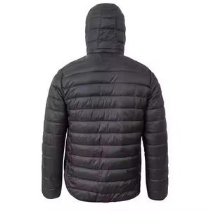 Custom Men Black Puffer Jacket Wholesale Hooded Shiny Bubble <b>Coat</b> Warm <b>Padded</b> Heavy Winter Outerwear Jackets For Male OEM - Product Image 2