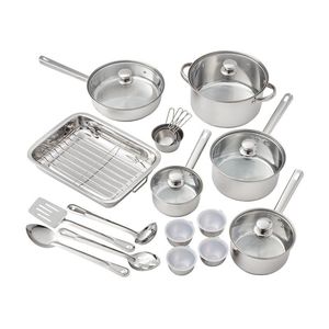 Set di Pentole in Alluminio Commerciale da 24 Pezzi, Classico, Durevole, Ecologico, Sicuro per Fornelli a Gas - Product Image 1