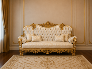 Rococo-Inspired Heavy Carved Teak Wood Sofa Set Buy 7-Seater Living Room Furniture Top Selling Tufted Sofa With Center <b>Table</b> - Product Image 2