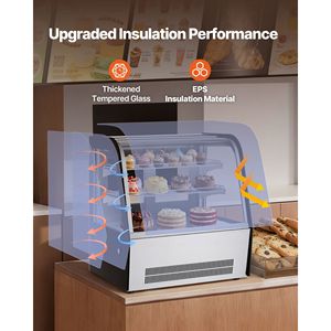 "2-Tier Commercial 4.2 Cu.Ft./105L LED Cake <b>Refrigerator</b> Countertop Pastry Display Case" - Product Image 6