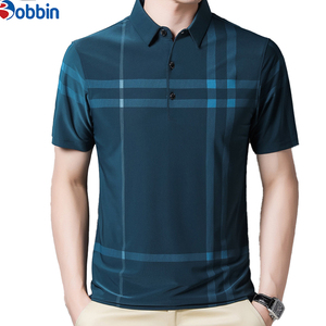 Colección de Verano, Nueva Camiseta Polo Moderna para Hombre, Camiseta Polo de Negocios, Manga Corta a Rayas, Informal para el Trabajo, con Estampado Sólido - Product Image 1