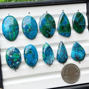 Peru Chrysocolla Smooth Cabochons Natural Mixed Shape Loose Gemstone For Jewelry Making Stone - Product Image 2
