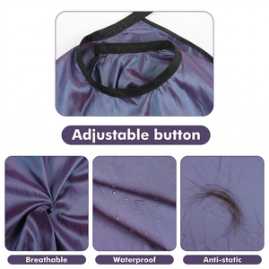 Professional Salon Hairdressing Cape Solid Baber Cape Apron High Quality Hair Cutting Cape with Neck <b>Duster</b> Brush - Product Image 4