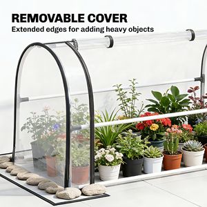 Fioriera Rialzata in Metallo Bianco con Copertura a Serra Ribaltabile, Gambe e Foro di Drenaggio - Prodotto per Giardino e Interni - Product Image 5