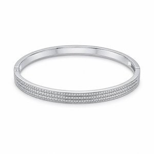 Three Row Moissanite Channel Set 925 Sterling <b>Silver</b> Tennis <b>Bracelet</b> Minimalist Unisex Everyday Wear - Product Image 3
