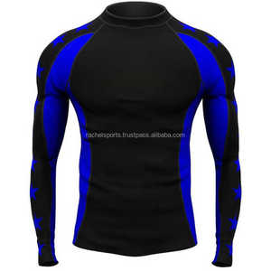 Vente flash Rashguard MMA personnalisé pour homme Nouveau design Séchage rapide Anti-UV Super doux 100% polyester Chemise de compression longue pour la natation - Product Image 3