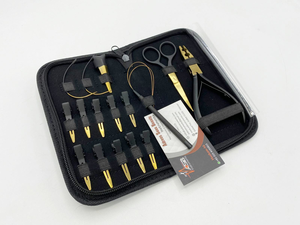 Professional Hair Extension Tools Kit Black Gold Plated <b>Pliers</b> Scissors Clips <b>Set</b> Custom Logo Two Hole Micro beads <b>plier</b> - Product Image 3