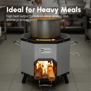 Greenway Yula <b>Stove</b> - Improved Commercial Biomass <b>Stove</b> | Smoke Less Commercial <b>Stove</b> with attached Blower Fan - Product Image 6