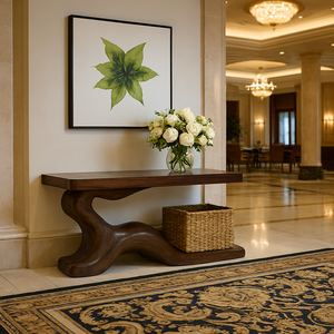 Mesa Consola de Madera Moderna Hecha a Mano para Recibidor, Diseño Creativo, Mesa Consola de Entrada Moderna en Madera Sólida - Product Image 4