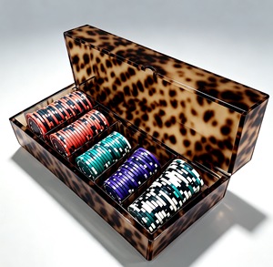 Caja de Almacenamiento Acrílica para Fichas de Mahjong con Diseño de Caparazón de Tortuga, con Compartimentos Organizadores para Juegos de Mesa y Viajes - Product Image 3