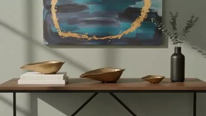 Ensemble de bols en aluminium faits à la main, style rustique moderne, vase décoratif de table, 3 tailles, finition dorée, écologique, haute qualité - Product Image 2