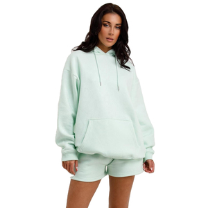 Ensemble de shorts et sweats à capuche pour femmes, personnalisables, prêts pour FBA, tenues deux pièces, vente en gros, prêts à être expédiés - Product Image 5