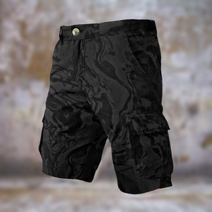 Men's Sublimation <b>Cargo</b> <b>Shorts</b> Multiple Pockets Breathable <b>Lightweight</b> Mid Waist Drawstring Closure Summer Streetwear 100% - Product Image 4